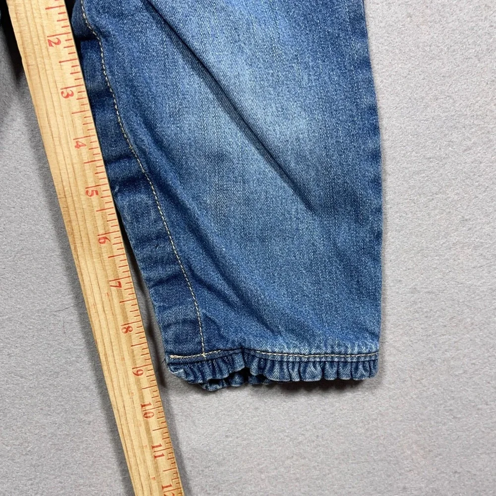 OshKosh Overalls Girl 18 Months Vintage Flower Denim Medium Wash Blue Retro 90s